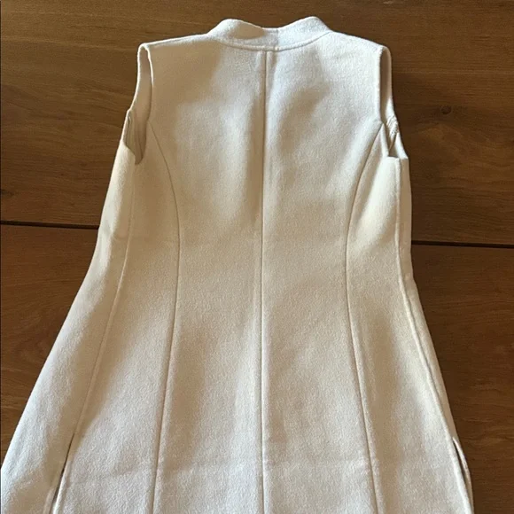 BCBGMaxAzria Cream Zip-Up Long Vest Coat - Picture 5 of 5